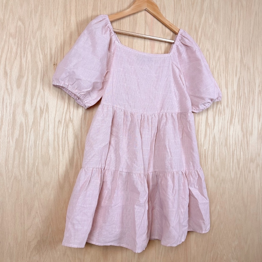 HYFVE Pink Puff Sleeve Tiered Mini Dress - Picture 3 of 6